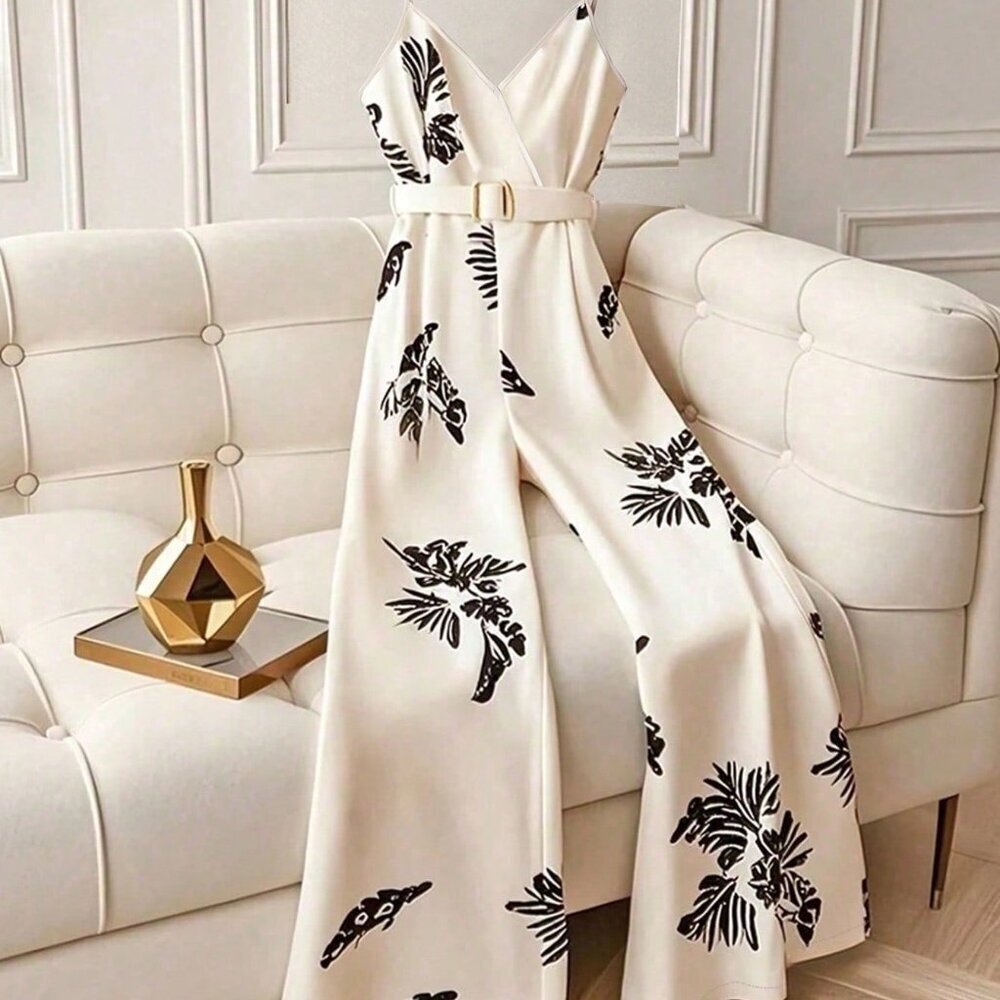 Apricot Boho Women's Minimalist Printed Jumpsuit